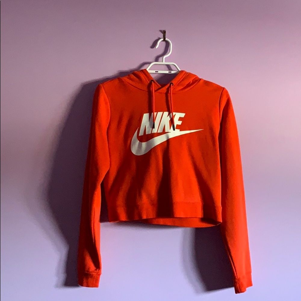 Orange Nike Cropped Hoodie